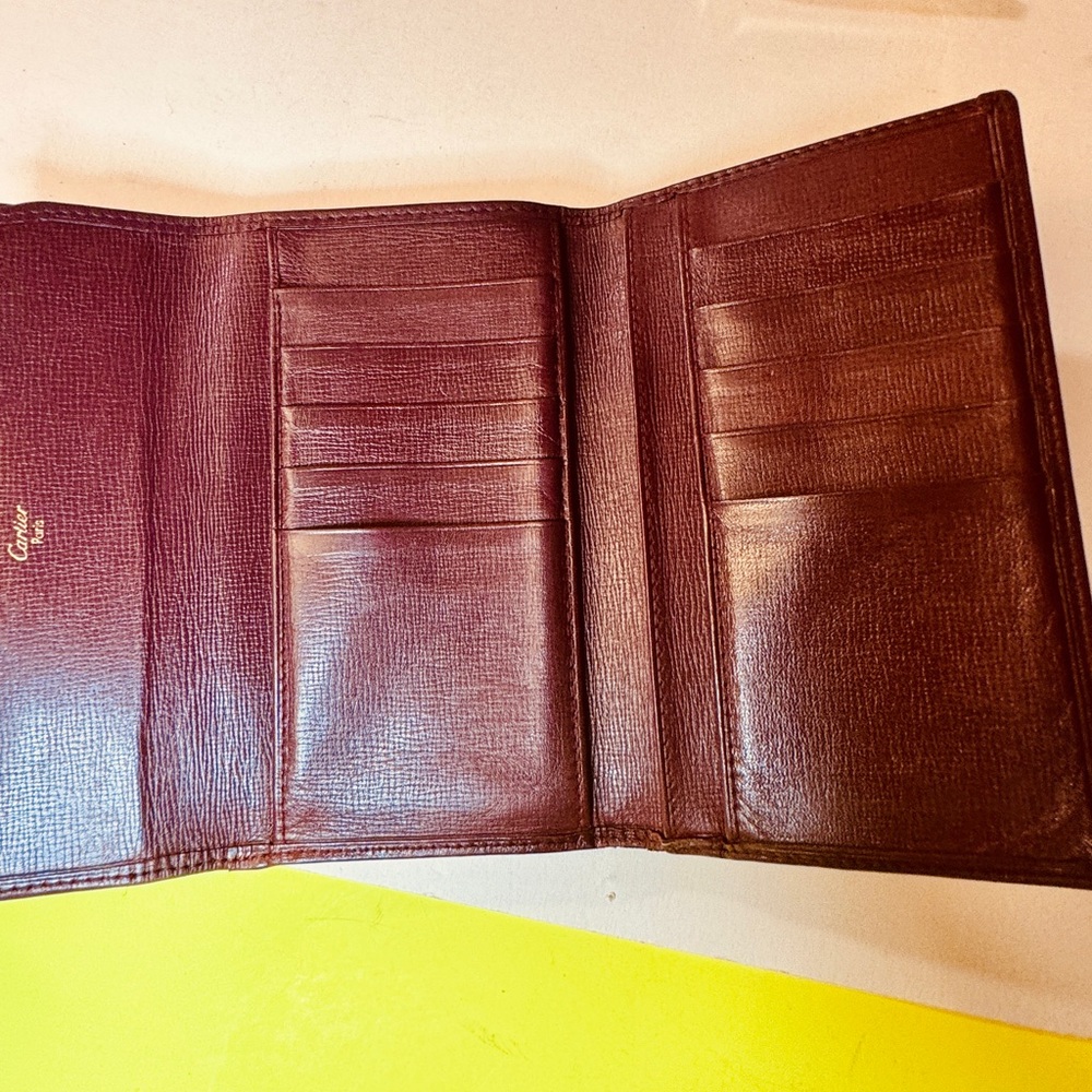 Cartier Must de Cartier trifold long wallet Leather Burgundy Leather - Picture 3 of 13